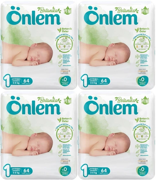 Önlem Bebek Bezi Botanika Beden:1 (2-5Kg) Yenidoğan 256 Adet Süper Ekonomik Fırsat Pk