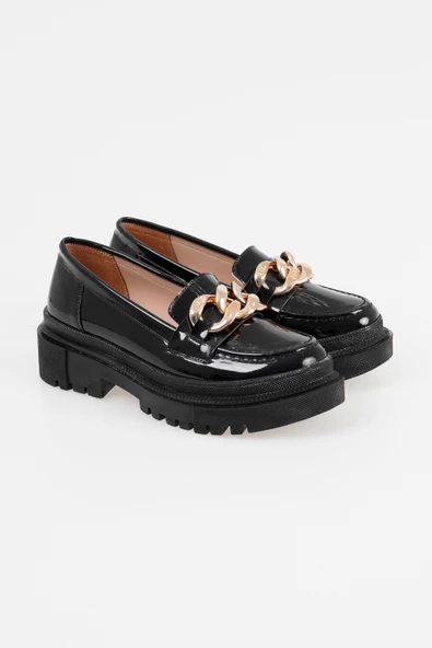 Kadın Günlük Ayakkabı Kalın Taban Ön Zincirli Makosen - Resim 5