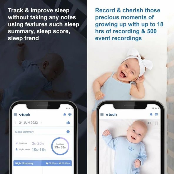 VTech V-Care 1080p FHD Beşik Üstü WiFi Akıllı Bebek Monitörü - 3