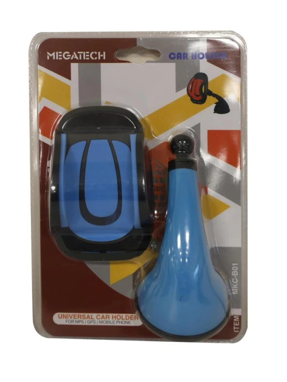 Megatech MKC-B02 Mavi Vakumlu Araç Telefon Tutucu