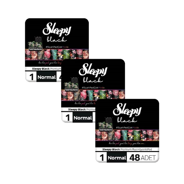 Sleepy Black Premium Plus Hijyenik Ped Mega Fırsat Paketi Normal 144 Adet - 2