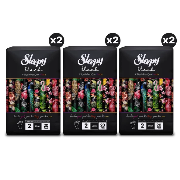 Sleepy Black Premium Plus Hijyenik Ped Mega Fırsat Paketi Uzun 120 Adet - 3