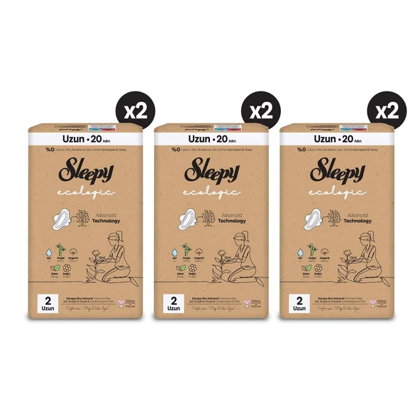 Sleepy Ecologic Premium Plus Hijyenik Ped Mega Fırsat Paketi Uzun 120 Adet - 3