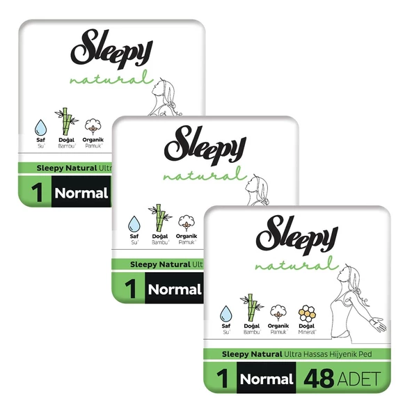 Sleepy Natural Ultra Hassas Hijyenik Ped Mega Fırsat Paketi Normal 144 Adet - Resim 2