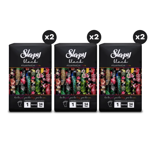Sleepy Black Premium Plus Hijyenik Ped Mega Fırsat Paketi Normal 144 Adet - 3