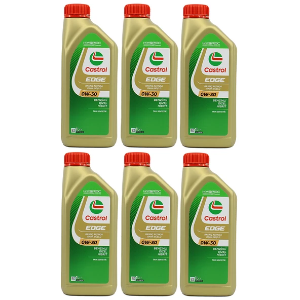 Castrol Edge 0W-30 1 Lt Tam Sentetik Motor Yağı (6 Adet)