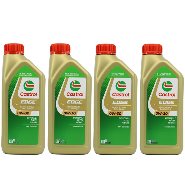 Castrol Edge 0W-30 1 Lt Tam Sentetik Motor Yağı (4 Adet)