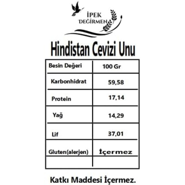 İpek Değirmen Glutensiz Hindistan Cevizi Unu Harnup Unu Doğal Katkısız 2 KG - 4