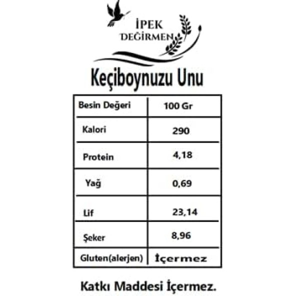 İpek Değirmen Glutensiz Hindistan Cevizi Unu Harnup Unu Doğal Katkısız 2 KG - 5