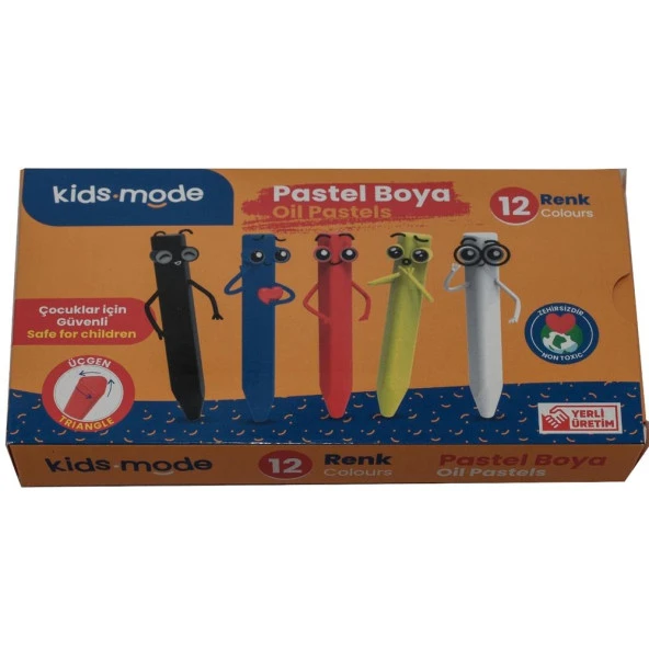Kidsmode Yağlı Pastel Boya Üçgen 12 Renk ürün görseli