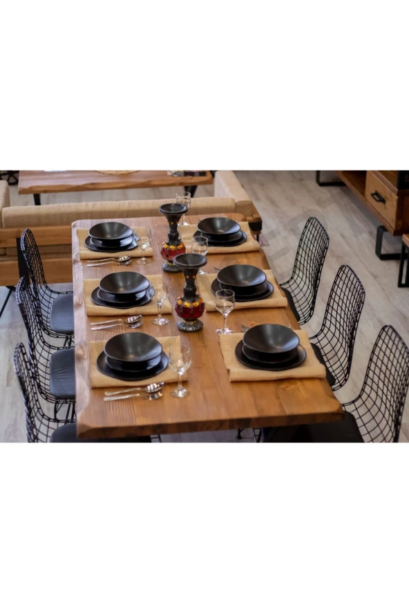 Ntconcept Doğal Ahşap Yemek Masası(85cm-230cm-h76cm)-Sadece Masa