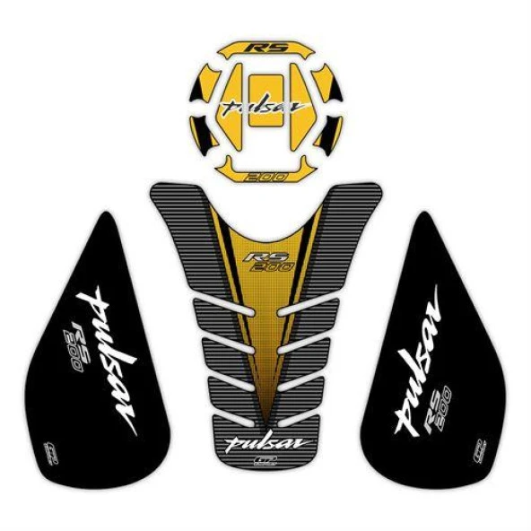 GP Kompozit Bajaj RS 200 2015-2020 Uyumlu Tank Pad Seti Sarı ürün görseli 1