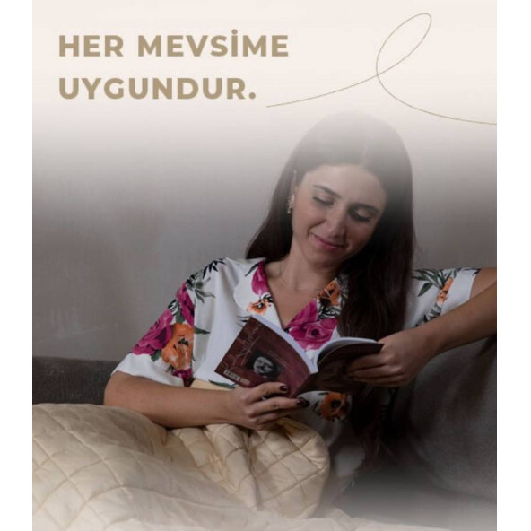 Sinada Ağırlıklı Battaniye Çift Kişilik Yorgan 10 Kg Gri 200x220 %100 Pamuk 4 Mevsim Kullanılabilir - 5