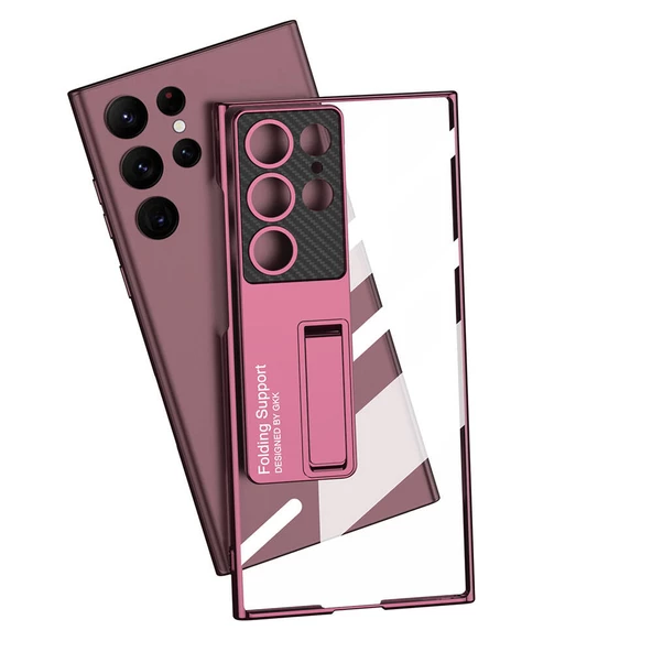 Samsung Galaxy S24 Ultra Kılıf Kamera Korumalı Şeffaf Sarrmaz Standlı Kapak Lego - 12