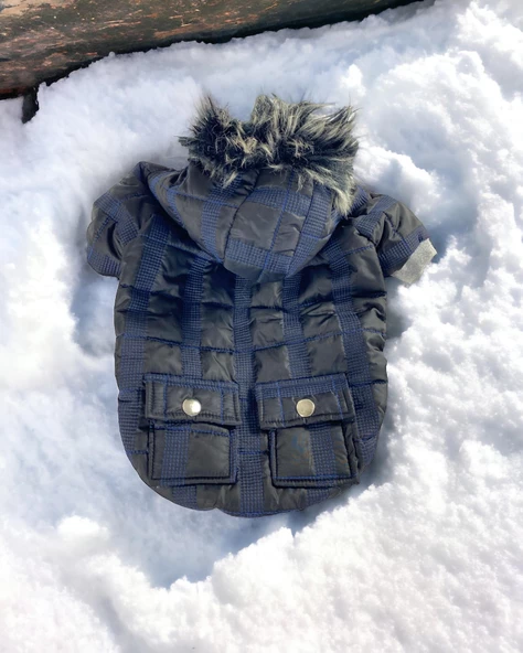 Black Navy Comfie Köpek Montu, Köpek Ceketi, Köpek Dış Giyim - 7