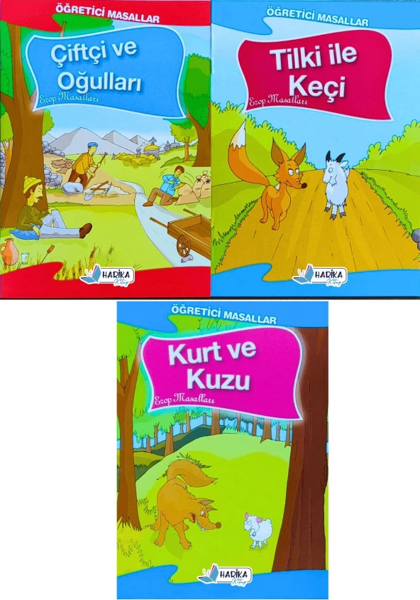 EZOP MASALLARI 1. SINIFLAR İÇİN BÜYÜK BOY RESİMLİ 15 KİTAP - 4