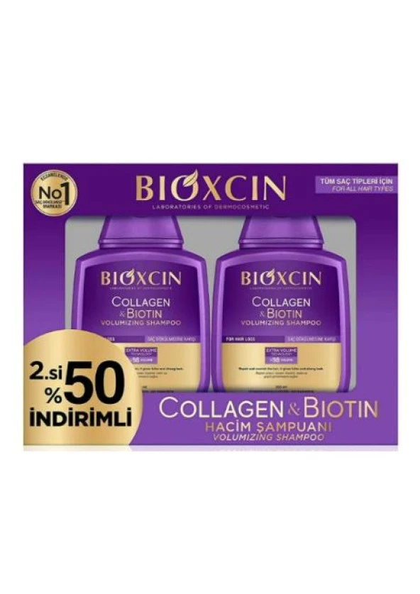 Bioxcin Collagen & Biotin Hacim Şampuanı 300 Ml 2li Avantaj Paket