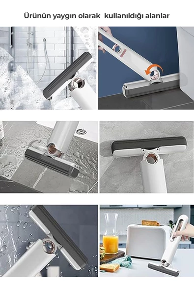 Taşınabilir Mini Mop Temizlik Paspası ve Cam Silme Aparatı - 3