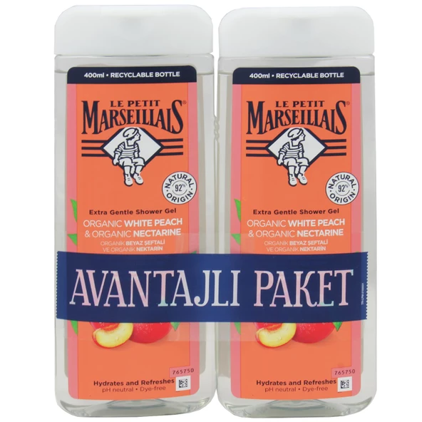 Le Petit Marseillais Beyaz Şeftali Ve Nektarin Organik Duş Jeli 2 x 400 ml