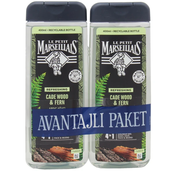 Le Petit Marseillais For Men Ardıç Ağacı Ve Fujer Duş Jeli 2 x 400 ml