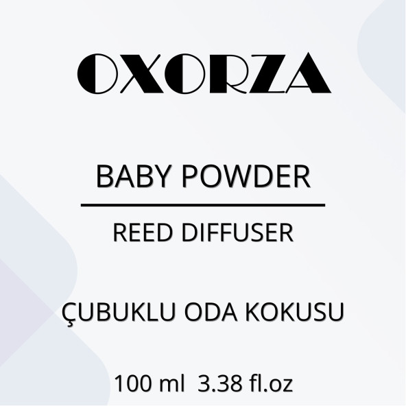 Oxorza home Baby Powder - Bebek Pudrası Kare Bambu Çubuklu Oda Kokusu 100ml - 2