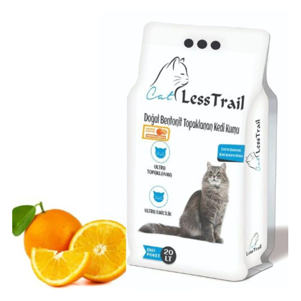 Less Trail 20 Lt Ince Tane Portakal Kokulu Beyaz Bentonit Kedi Kumu