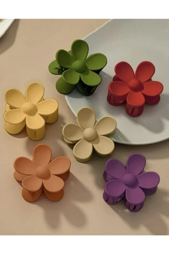 Kadın 3’lü Renkli Papatya Mandal Toka - 4