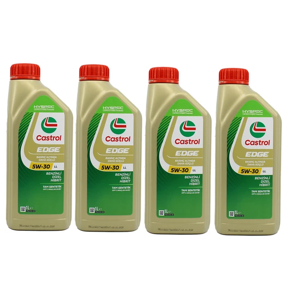 Castrol Edge 5W-30 LL 1 Lt Tam Sentetik Motor Yağı (4 Adet)