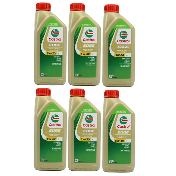 Castrol Edge 5W-30 LL 1 Lt Tam Sentetik Motor Yağı (6 Adet)
