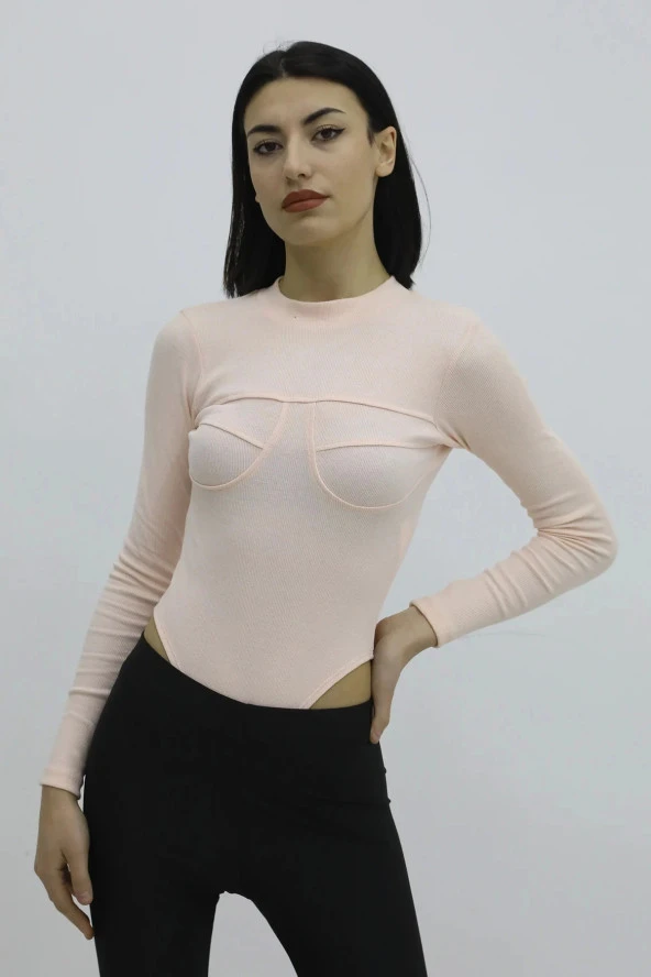 Bisiklet Yaka Zıbınlı Body - 1
