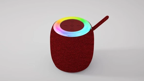 Torima D10 Taşınabilir Rgb Ledli Bluetooth Hoparlör Usb-Fm Radyo Kırmızı