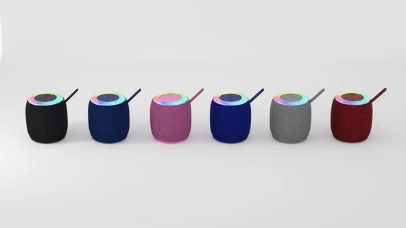 Torima D10 Taşınabilir Rgb Ledli Bluetooth Hoparlör Usb-Fm Radyo Kırmızı - Resim 3