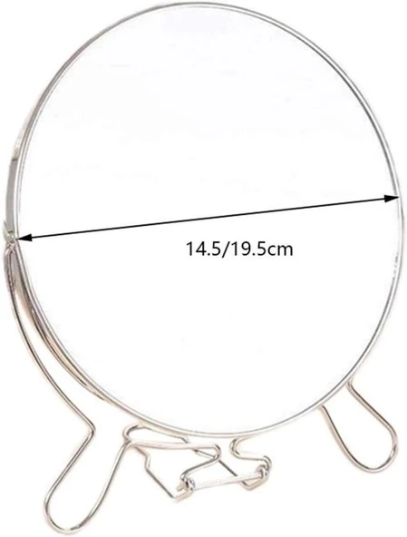 Çift Taraflı Büyüteçli Makyaj Aynası 5 Inç Masa Üstü Aynası 15cm - 4