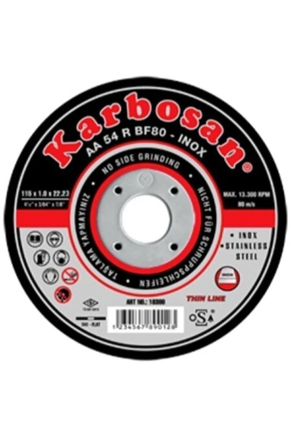 KARBOSAN 115x1 Inox 25li Kesme Taşı