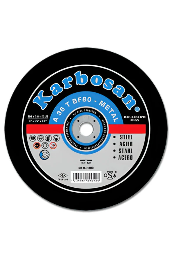 KARBOSAN 180x3.0x22.23 Metal Kesme Taşı 25 Adet