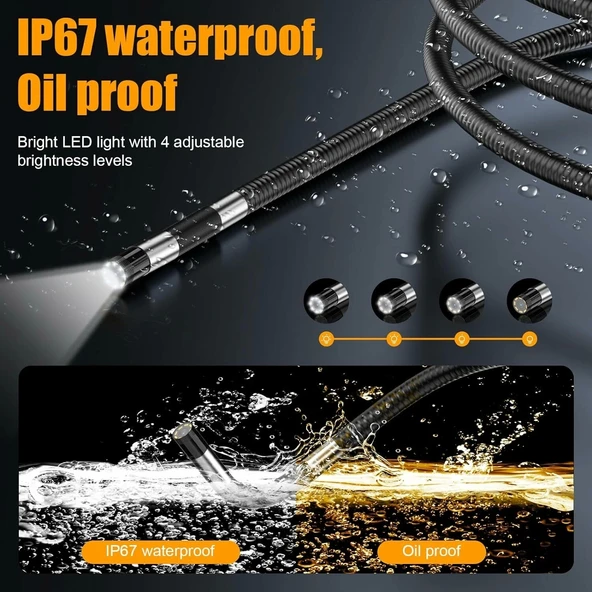 Anhendeler Endoskop Kamera Işıklı Eklemli Boroskop Muayene Kamerası, - 3