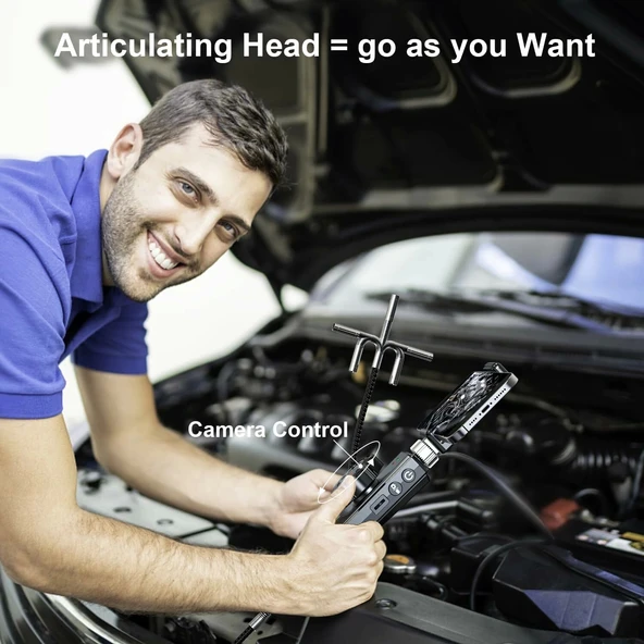 DXZtoz Kablosuz Endoskop Kamera - 6.5 mm İki Yönlü Eklemli Yılan Kamera - 2