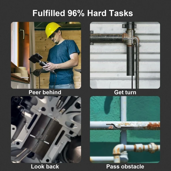 DXZtoz Kablosuz Endoskop Kamera - 6.5 mm İki Yönlü Eklemli Yılan Kamera - 3