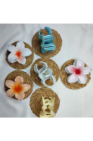 6'lı Rengarenk Lotus Çiçeği Mandal Toka 8 Cm - 2