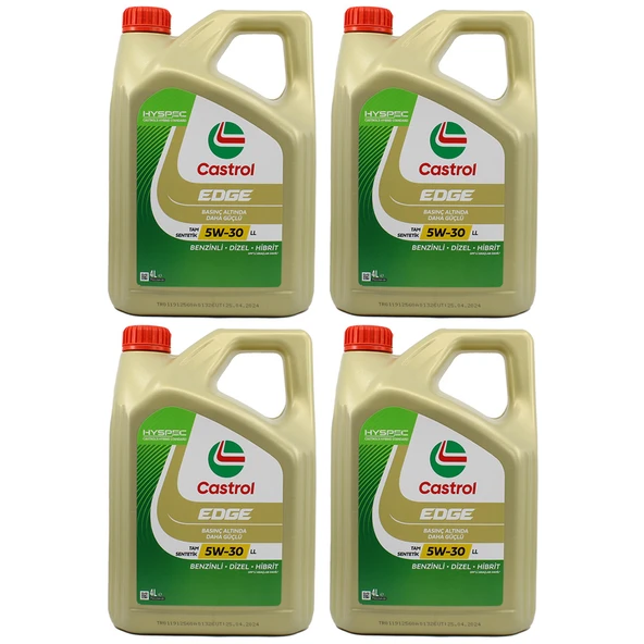 Castrol Edge 5W-30 LL 4 Lt Tam Sentetik Motor Yağı (4 Adet)