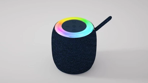 Torima D10 Taşınabilir Rgb Ledli Bluetooth Hoparlör Usb-Fm Radyo Lacivert - Resim 2