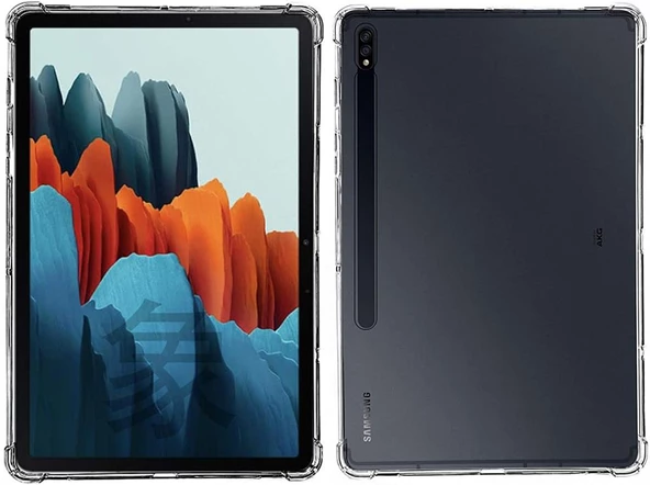 Samsung Galaxy Tab S7 FE LTE T730 T735 T737 Kılıf Darbelere Dayanıklı Şeffaf Kapak