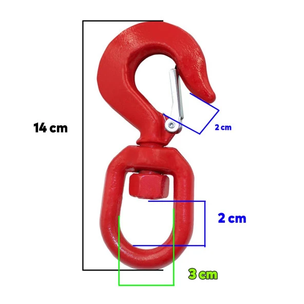 Fırdöndü Kuşgöz 1 Tonluk Kanca Yük Taşıma Kaldırma Ekipman Amerikan Tipi Çelik Şantiye Vinç - 2