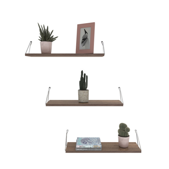 Homedora Alice Üçlü Modern Raf Ceviz-Krom - 3