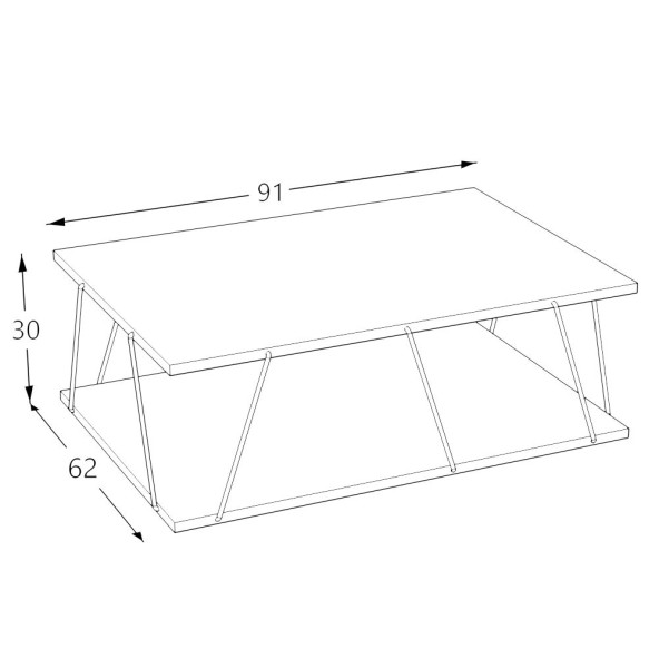 Homedora Tessa Modern Orta Sehpa Ceviz-Krom - 2