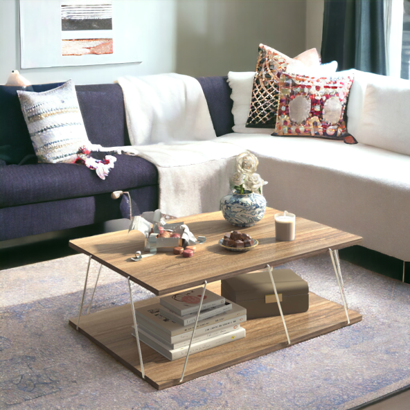 Homedora Tessa Modern Orta Sehpa Ceviz-Krom - 4