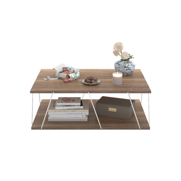 Homedora Tessa Modern Orta Sehpa Ceviz-Krom - 8