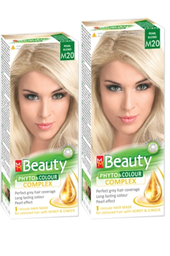 MM Beauty Saç Boyası M 20 (Küllü Sarı) Set Boya 2 li Set Boya