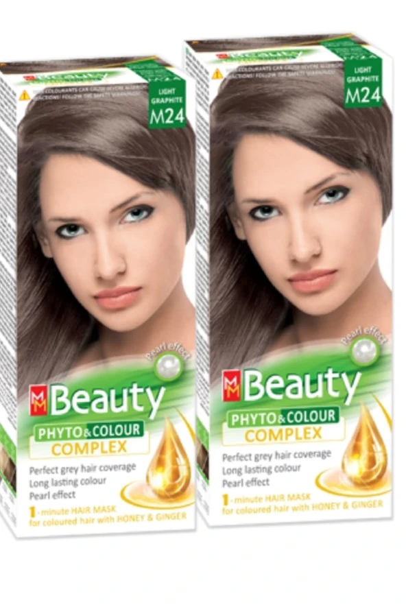 MM Beauty Saç Boyası M 24 (Küllü Kumral) Set Boya 2 li Set Boya