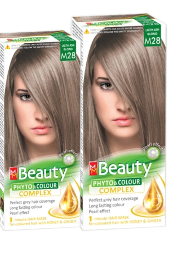 MM Beauty Saç Boyası M 28 (Açık Kül Sarısı) Set Boya 2 li Set Boya ürün görseli